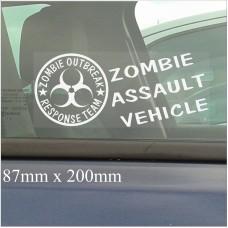 Zombie Outbreak Assault Vehicle- 200mm Window Sticker-Response Team-Car,Van,Truck,Self Adhesive Vinyl Sign 